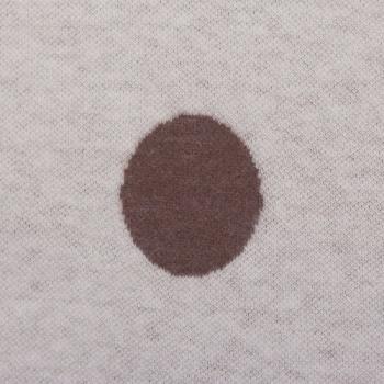 Preview: Jacquard-Jersey Ottoman Emily mit braunen Punkten auf Naturweiß